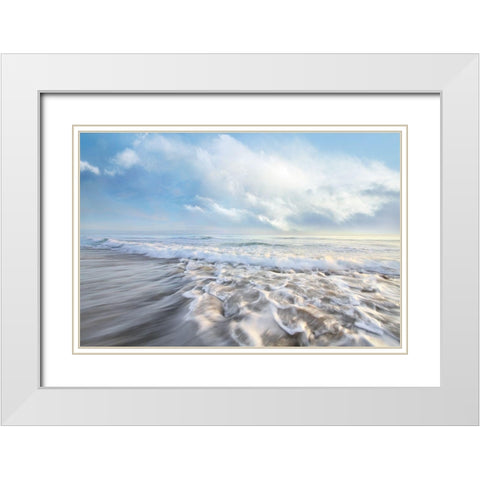 Seafoam White Modern Wood Framed Art Print with Double Matting by Celebrate Life Gallery