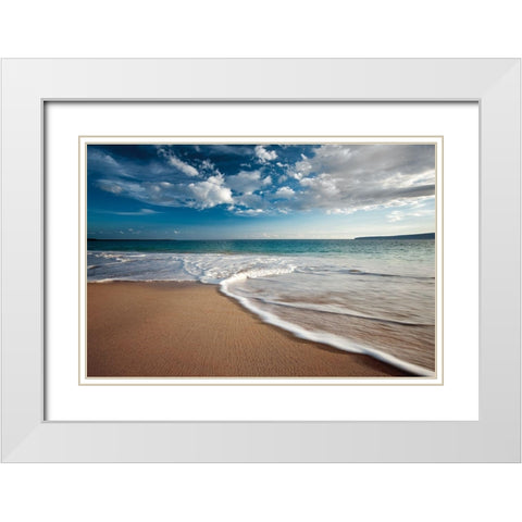 Calm Waters White Modern Wood Framed Art Print with Double Matting by Frates, Dennis