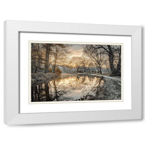 Frosty Morning White Modern Wood Framed Art Print with Double Matting by Frank, Assaf