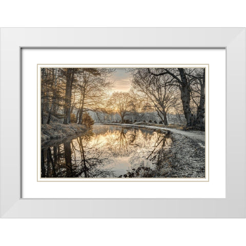 Frosty Morning White Modern Wood Framed Art Print with Double Matting by Frank, Assaf