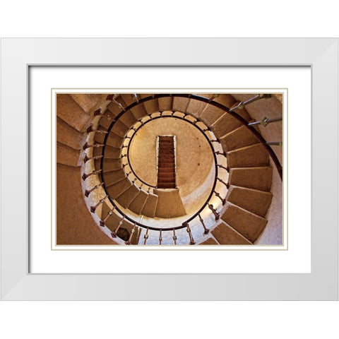 Unwind  White Modern Wood Framed Art Print with Double Matting by Cahill, Michael