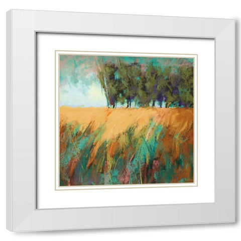 Trees On The Horizon White Modern Wood Framed Art Print with Double Matting by Cassell, Sherri