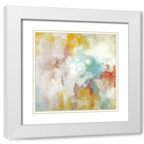 Joyous White Modern Wood Framed Art Print with Double Matting by Ellens, Jacqueline