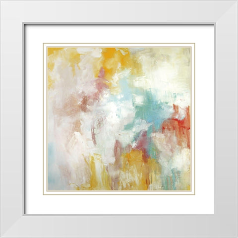Joyous White Modern Wood Framed Art Print with Double Matting by Ellens, Jacqueline