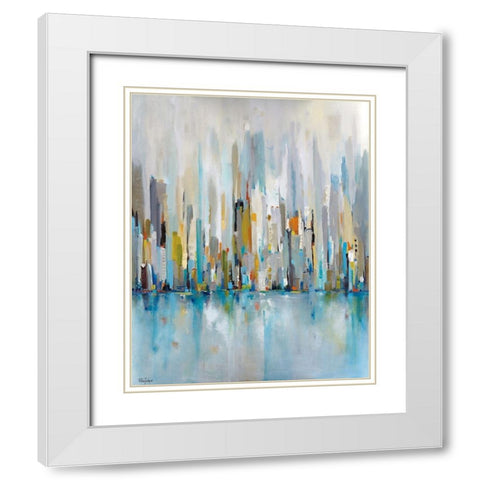 City Beat White Modern Wood Framed Art Print with Double Matting by Jackson, Victoria