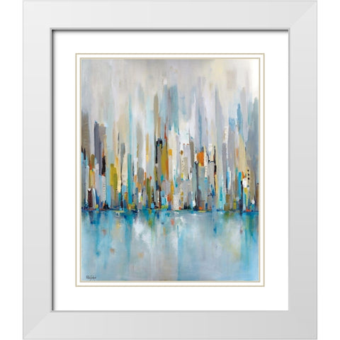 City Beat White Modern Wood Framed Art Print with Double Matting by Jackson, Victoria