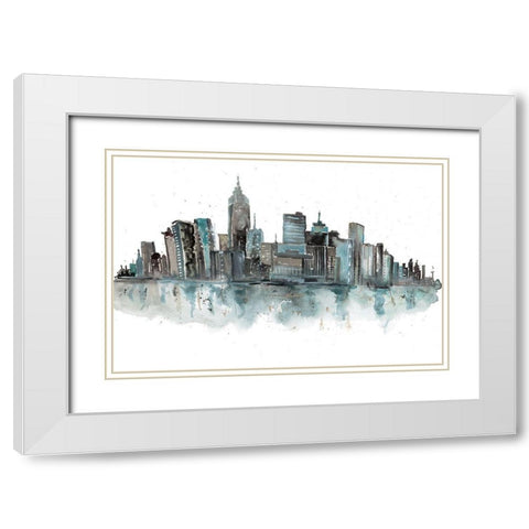 Downtown White Modern Wood Framed Art Print with Double Matting by Meyers, Rebecca
