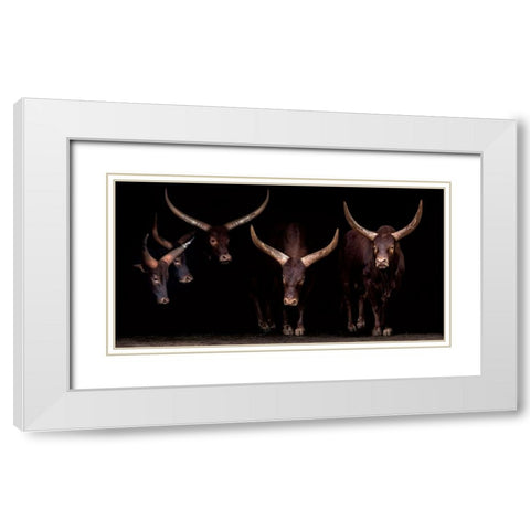 Syndicate White Modern Wood Framed Art Print with Double Matting by Ortega, Xavier