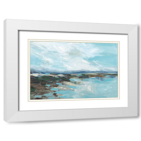 Somewhere On The Beach White Modern Wood Framed Art Print with Double Matting by Pasion, Wani