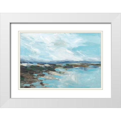 Somewhere On The Beach White Modern Wood Framed Art Print with Double Matting by Pasion, Wani