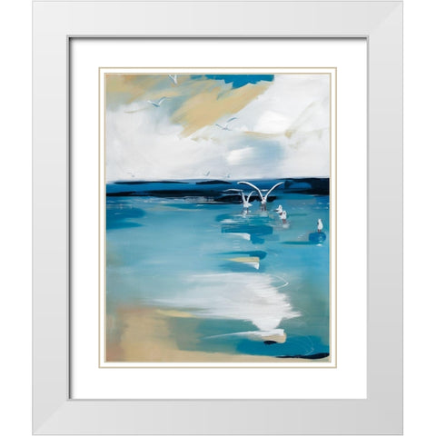 Coastal Blues White Modern Wood Framed Art Print with Double Matting by Fitzsimmons, A.
