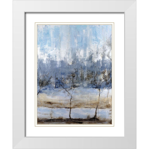 Anchored In Blue I White Modern Wood Framed Art Print with Double Matting by Kadmiri, Aziz