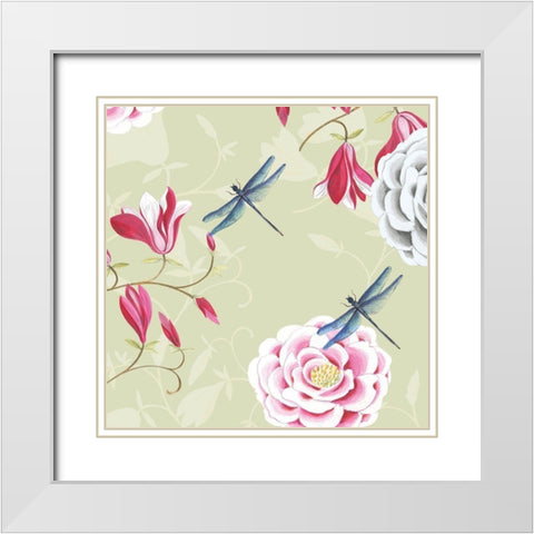 Regal Garden II White Modern Wood Framed Art Print with Double Matting by Turnowsky