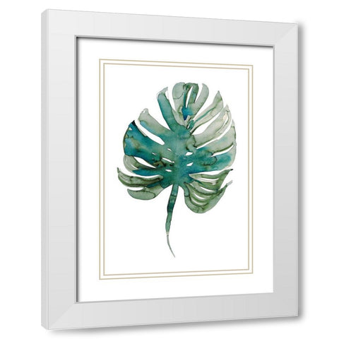 Monstera White Modern Wood Framed Art Print with Double Matting by Billinghurst, Marina