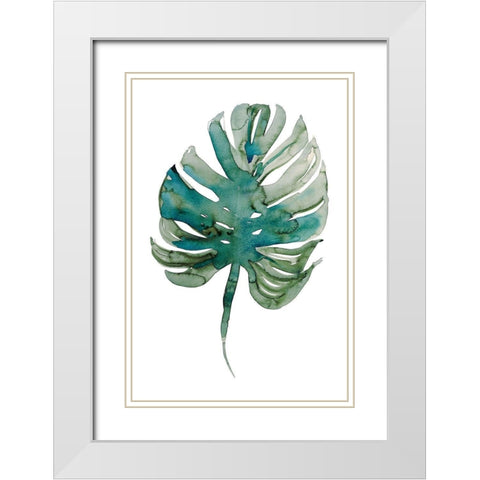 Monstera White Modern Wood Framed Art Print with Double Matting by Billinghurst, Marina