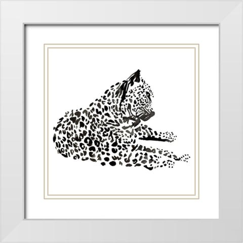 Cheetah White Modern Wood Framed Art Print with Double Matting by Billinghurst, Marina