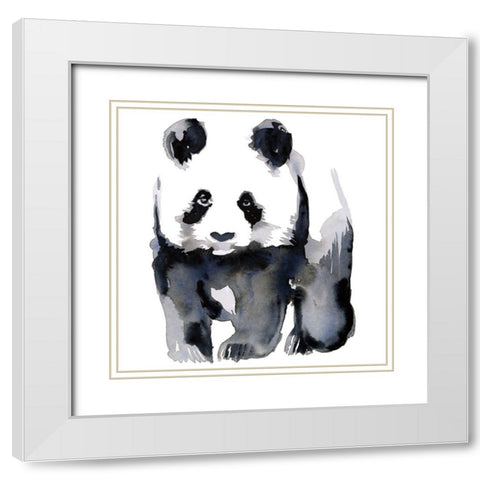 Panda White Modern Wood Framed Art Print with Double Matting by Billinghurst, Marina