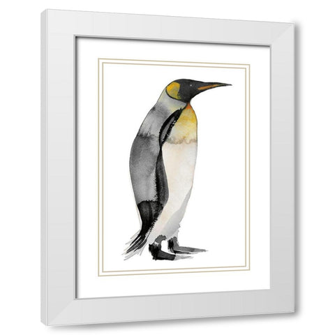 Penguin IV White Modern Wood Framed Art Print with Double Matting by Billinghurst, Marina