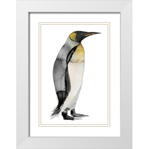 Penguin IV White Modern Wood Framed Art Print with Double Matting by Billinghurst, Marina