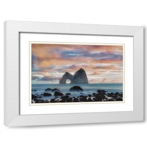 Far and Away White Modern Wood Framed Art Print with Double Matting by Frates, Dennis