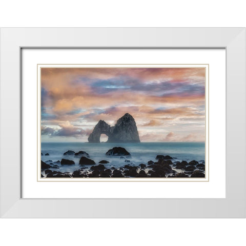 Far and Away White Modern Wood Framed Art Print with Double Matting by Frates, Dennis