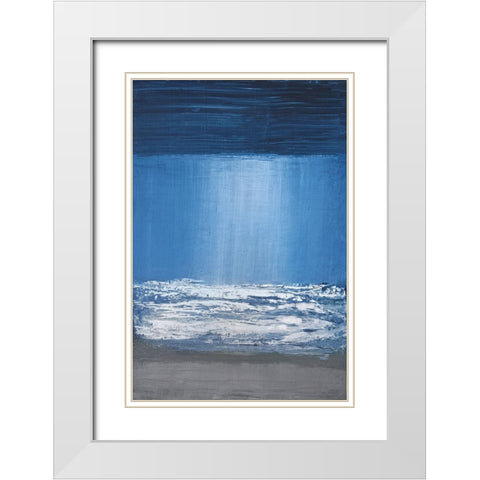 Night Surfing White Modern Wood Framed Art Print with Double Matting by Gold, Caroline