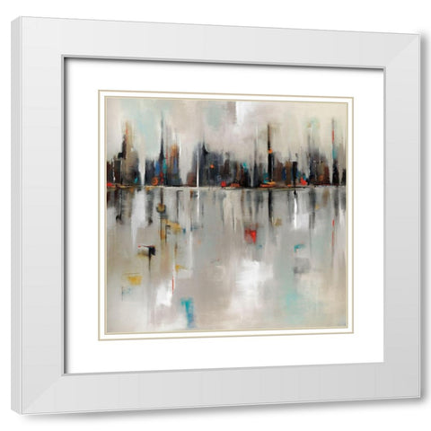 Harbor Town White Modern Wood Framed Art Print with Double Matting by Jackson, Victoria
