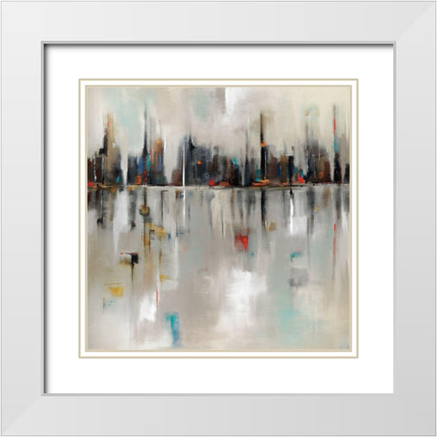 Harbor Town White Modern Wood Framed Art Print with Double Matting by Jackson, Victoria