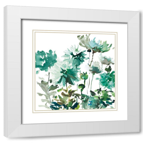 Garden Bliss White Modern Wood Framed Art Print with Double Matting by Meyers, Rebecca