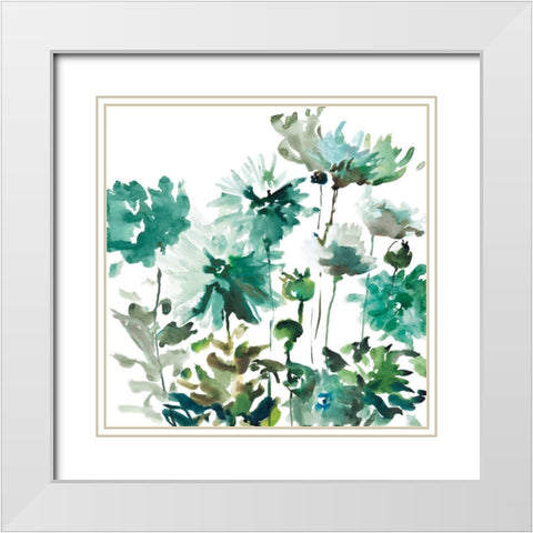 Garden Bliss White Modern Wood Framed Art Print with Double Matting by Meyers, Rebecca