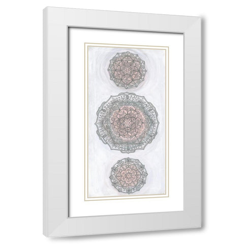 Elegant Emboss I White Modern Wood Framed Art Print with Double Matting by St.Amant, Yvette