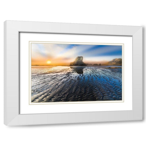 Light in the Dark White Modern Wood Framed Art Print with Double Matting by Celebrate Life Gallery