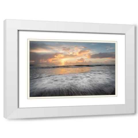 Pale Sunrise White Modern Wood Framed Art Print with Double Matting by Burt, D.