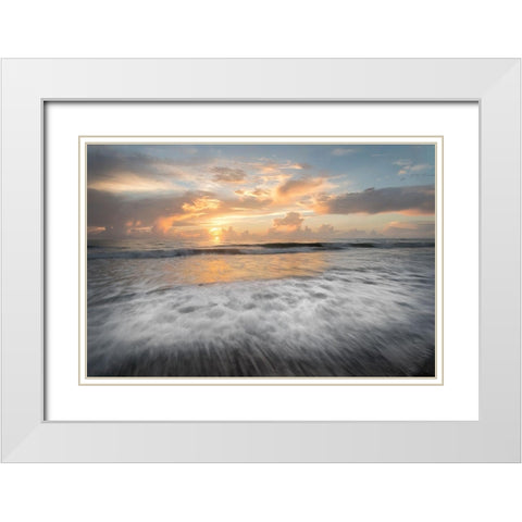 Pale Sunrise White Modern Wood Framed Art Print with Double Matting by Burt, D.