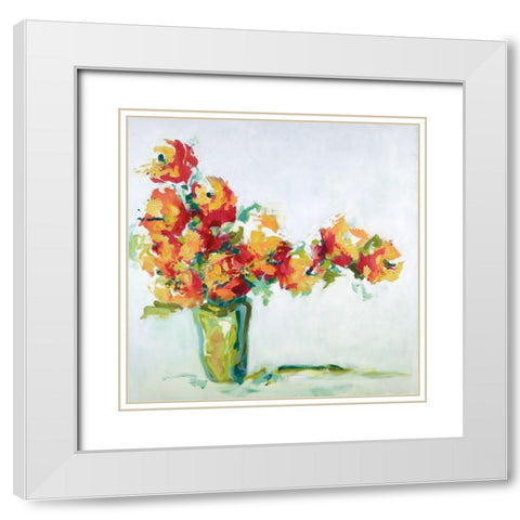 Joy White Modern Wood Framed Art Print with Double Matting by Ellens, Jacqueline
