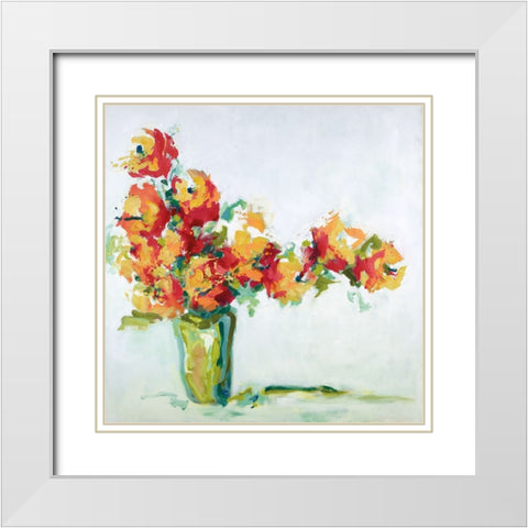 Joy White Modern Wood Framed Art Print with Double Matting by Ellens, Jacqueline