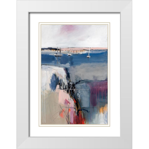 Sheltered Waters White Modern Wood Framed Art Print with Double Matting by Fitzsimmons, A.