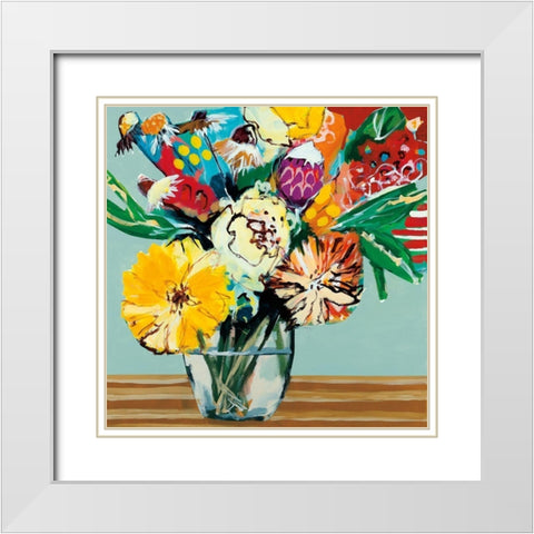 Sunny Delight White Modern Wood Framed Art Print with Double Matting by Fitzsimmons, A.