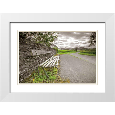 Lake District White Modern Wood Framed Art Print with Double Matting by Frank, Assaf
