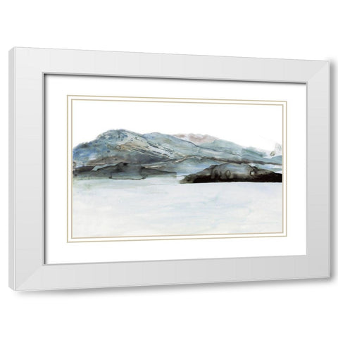 Island View White Modern Wood Framed Art Print with Double Matting by Meyers, Rebecca