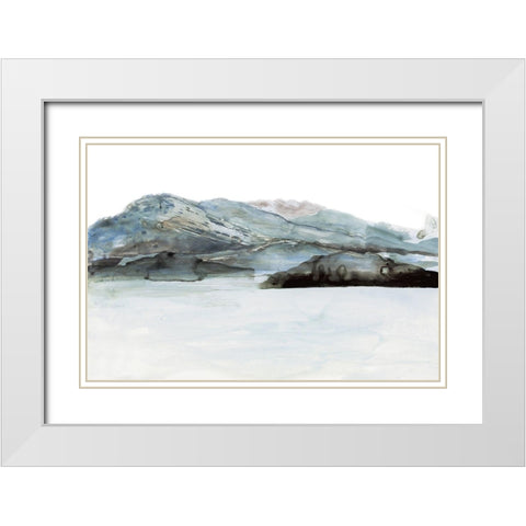 Island View White Modern Wood Framed Art Print with Double Matting by Meyers, Rebecca