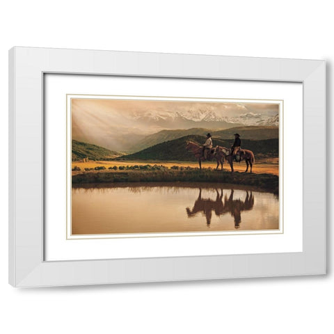 Rays on the Peak White Modern Wood Framed Art Print with Double Matting by Smith, Ken