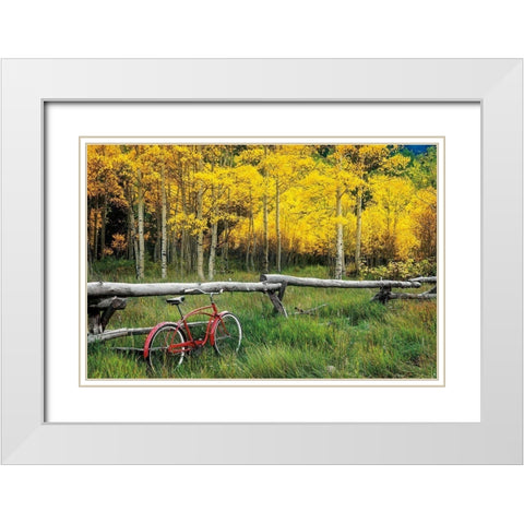 Red Cruiser White Modern Wood Framed Art Print with Double Matting by Smith, Ken
