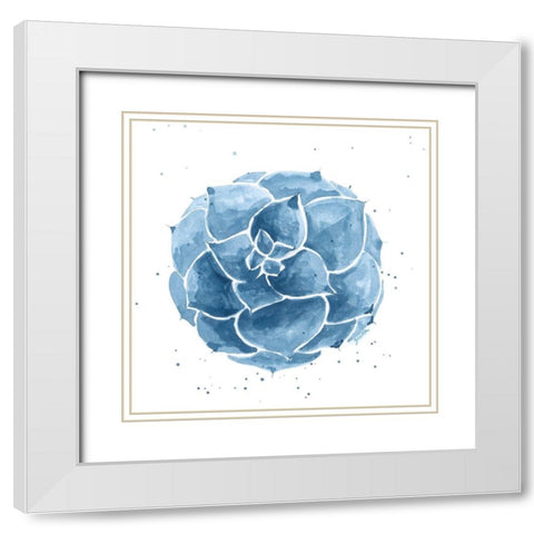 Midnight Succulent I White Modern Wood Framed Art Print with Double Matting by St.Amant, Yvette