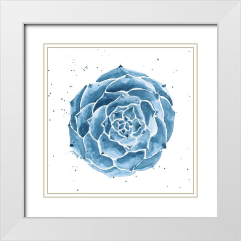 Midnight Succulent IV White Modern Wood Framed Art Print with Double Matting by St.Amant, Yvette