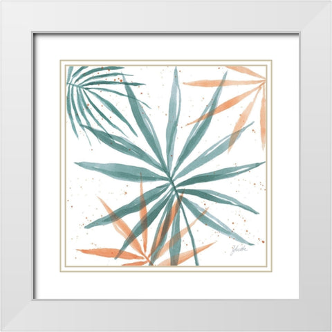 Palm Party I White Modern Wood Framed Art Print with Double Matting by St.Amant, Yvette