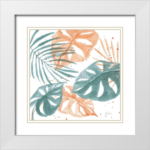 Palm Party II White Modern Wood Framed Art Print with Double Matting by St.Amant, Yvette