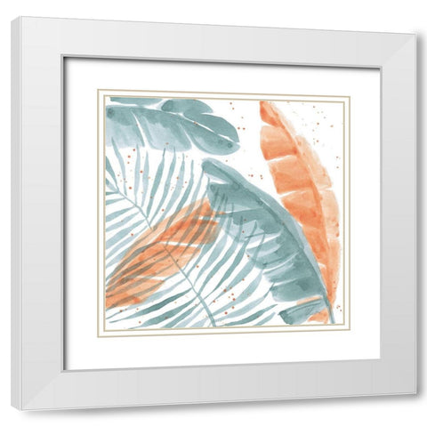 Palm Party III White Modern Wood Framed Art Print with Double Matting by St.Amant, Yvette