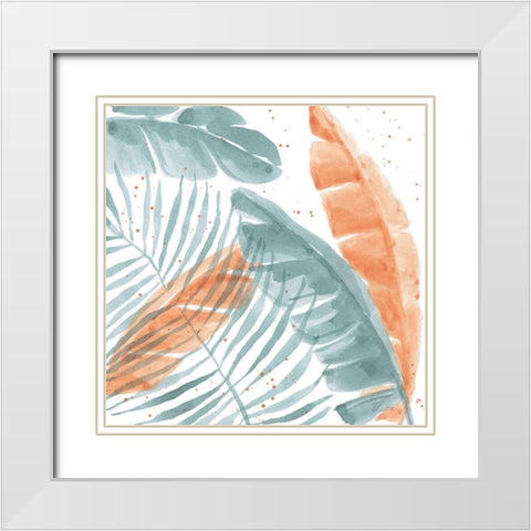 Palm Party III White Modern Wood Framed Art Print with Double Matting by St.Amant, Yvette