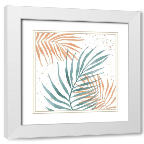 Palm Party IV White Modern Wood Framed Art Print with Double Matting by St.Amant, Yvette